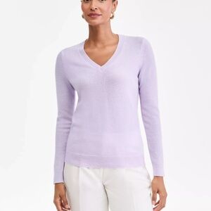 Charter Club 100% Cashmere Lilac V-Neck Sweater NWT
